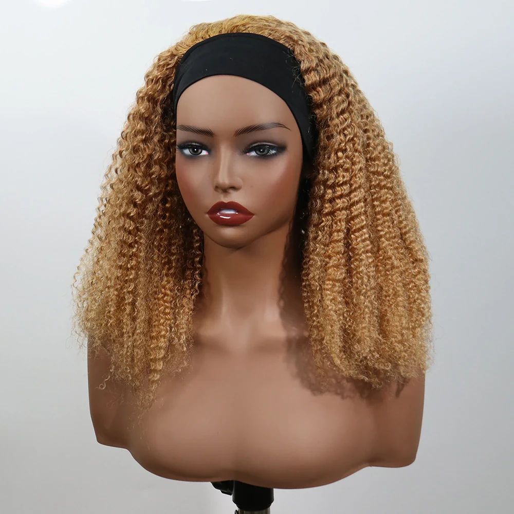 16 Inch 150% Density Color #27 Kinky Curly 13x4 Free Part Headbang Wig for Sale EAWO - Image 3