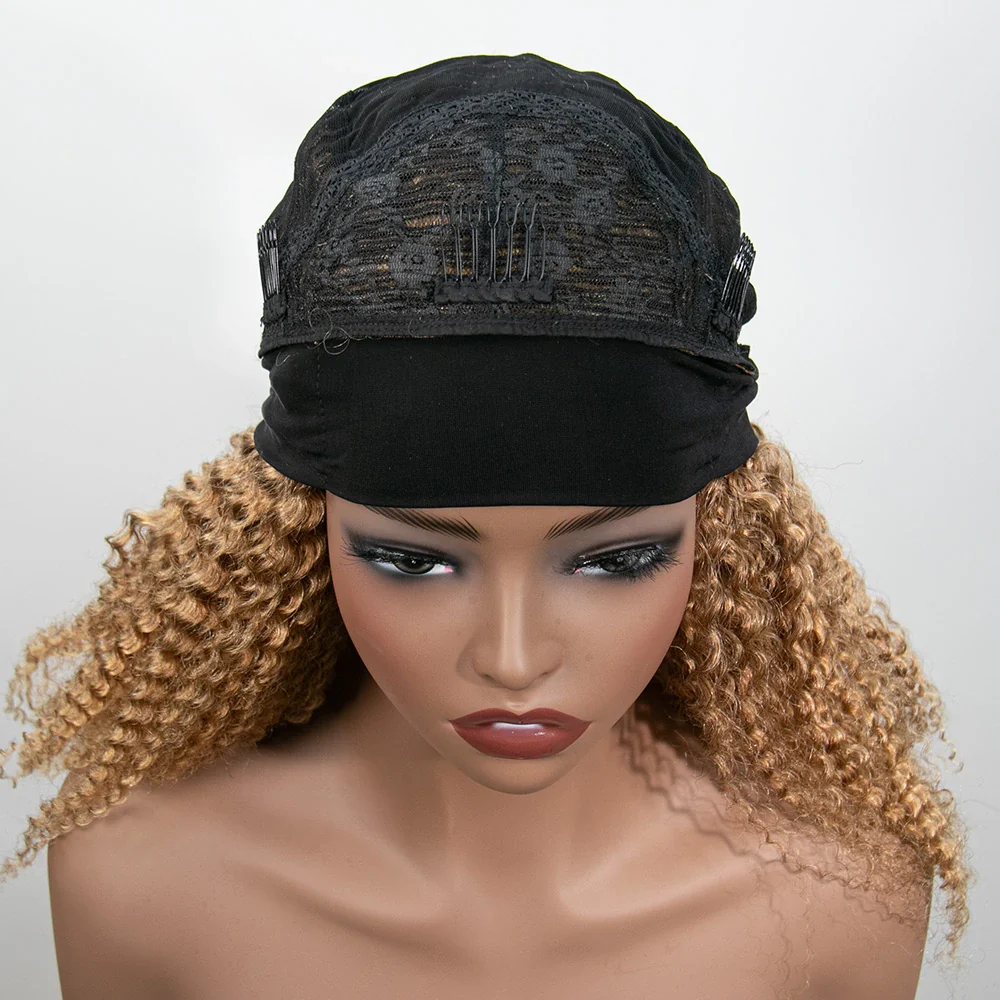 16 Inch 150% Density Color #27 Kinky Curly 13x4 Free Part Headbang Wig for Sale EAWO - Image 5