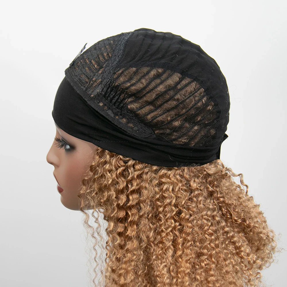16 Inch 150% Density Color #27 Kinky Curly 13x4 Free Part Headbang Wig for Sale EAWO - Image 6
