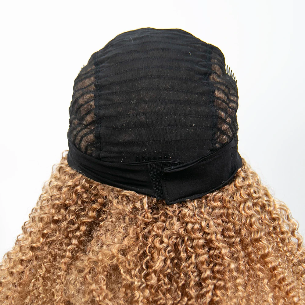 16 Inch 150% Density Color #27 Kinky Curly 13x4 Free Part Headbang Wig for Sale EAWO - Image 8