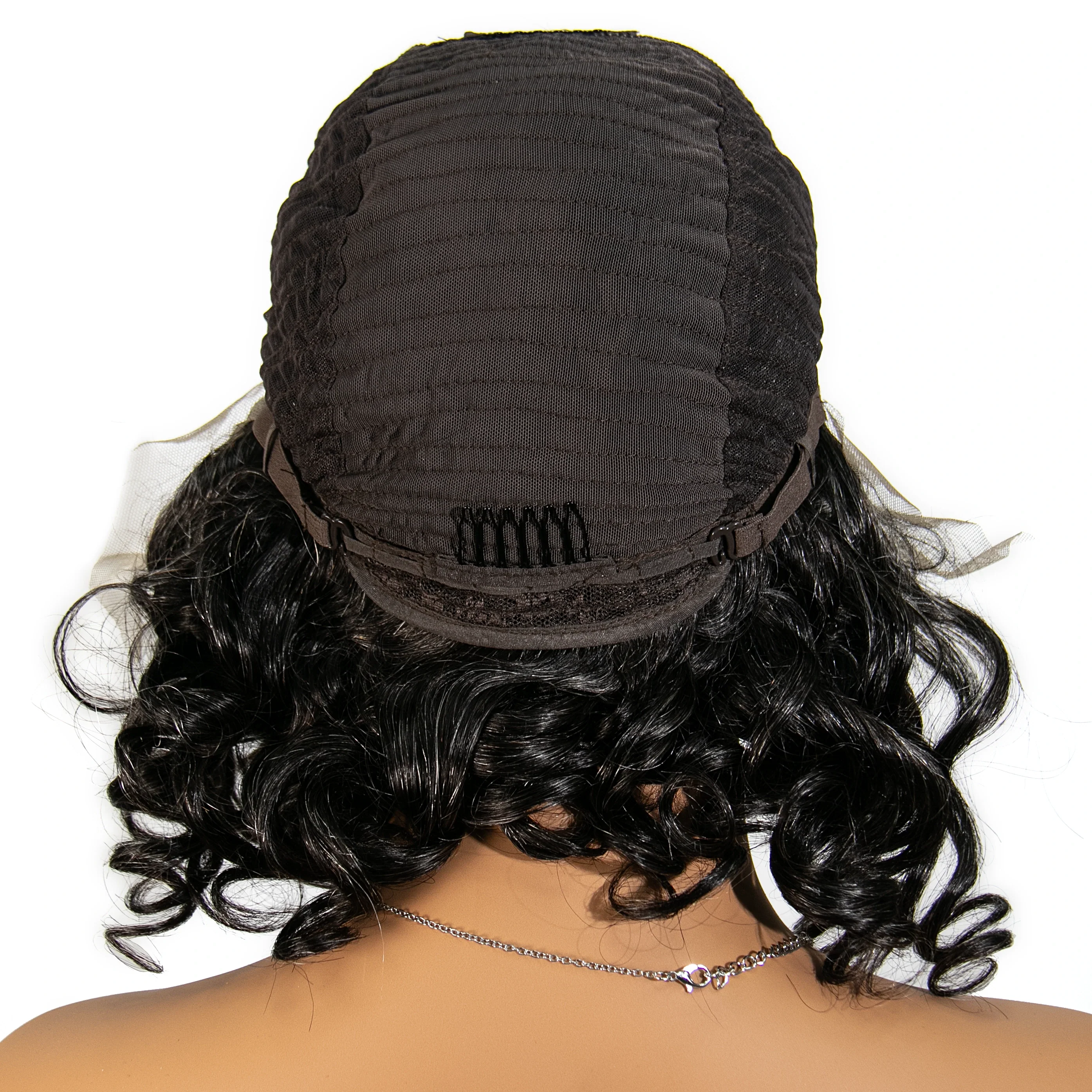 12 inches Salt Pepper Loose Deep Wave Human Hair 13x6 Left Part Lace Front Bob Wig for Sale SOAL - Image 8