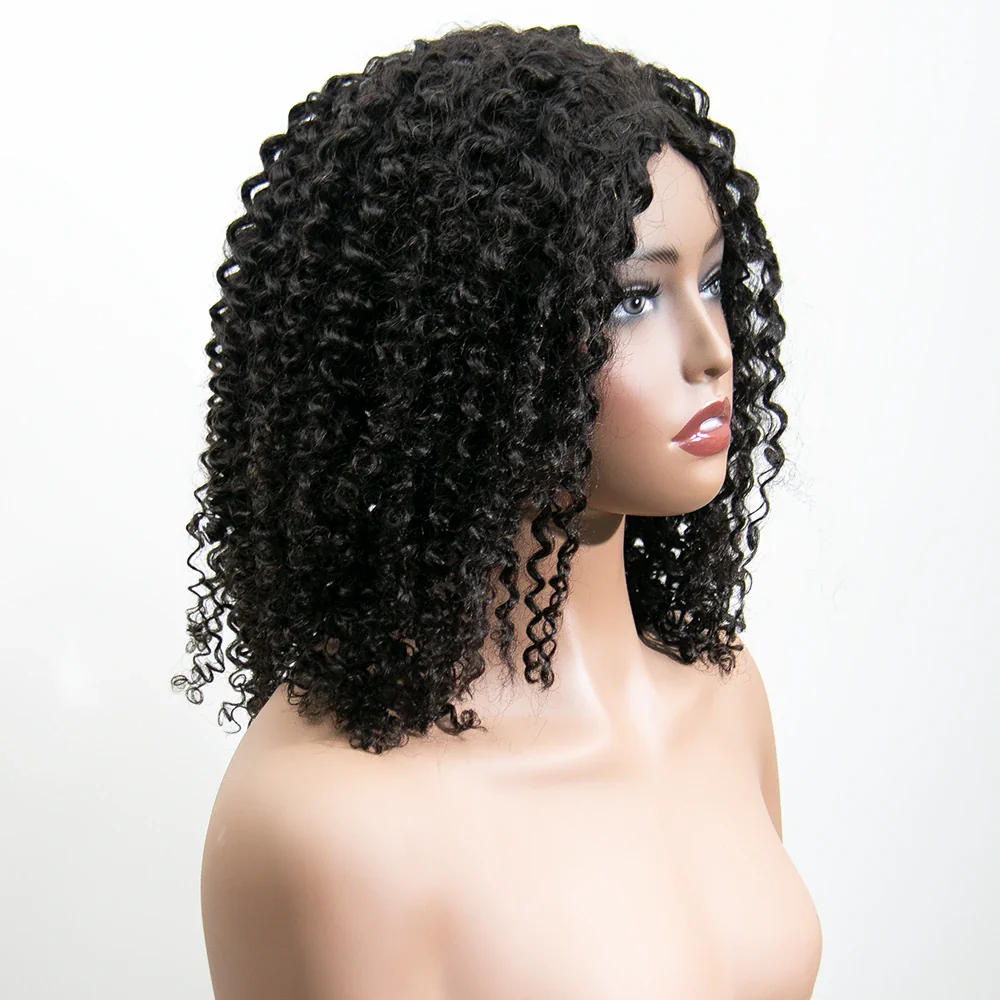 18 Inch 180% Density Deep Curly Natural Color 3/4 Half Wig YY-257 - Image 2