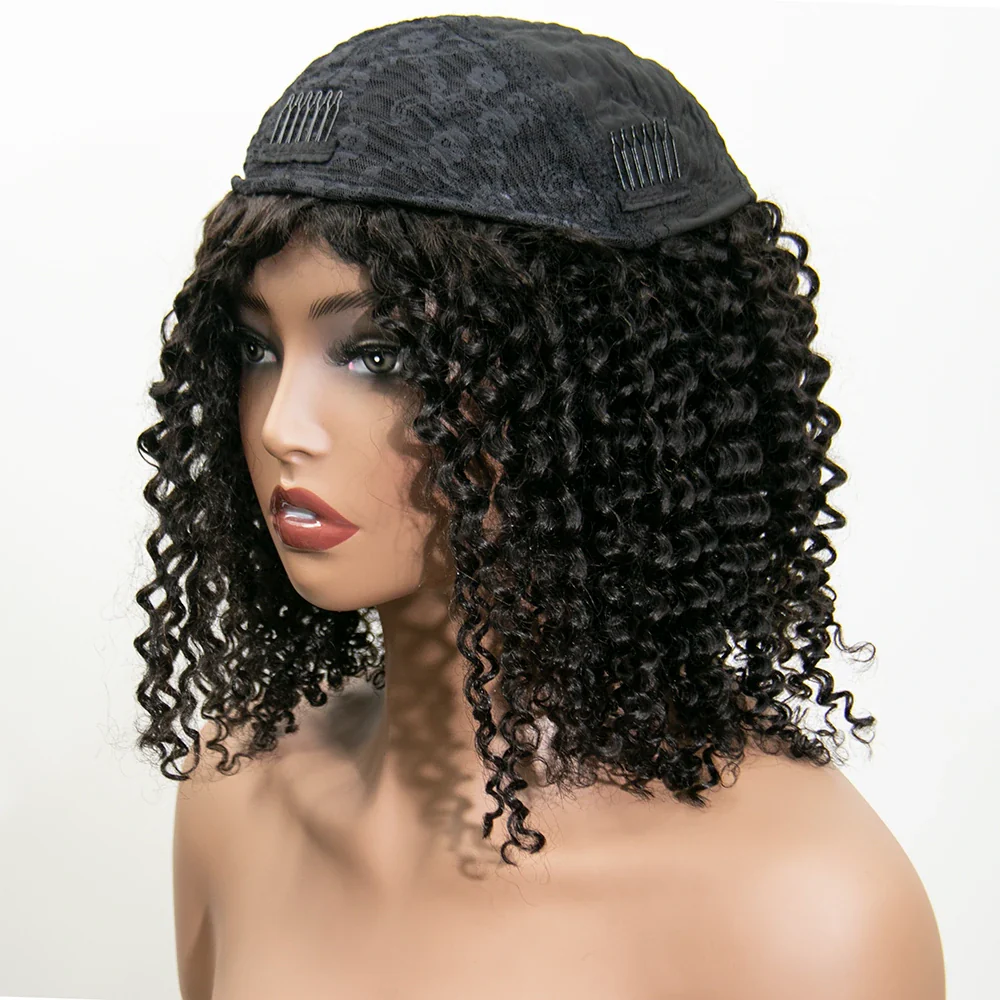18 Inch 180% Density Deep Curly Natural Color 3/4 Half Wig YY-257 - Image 4