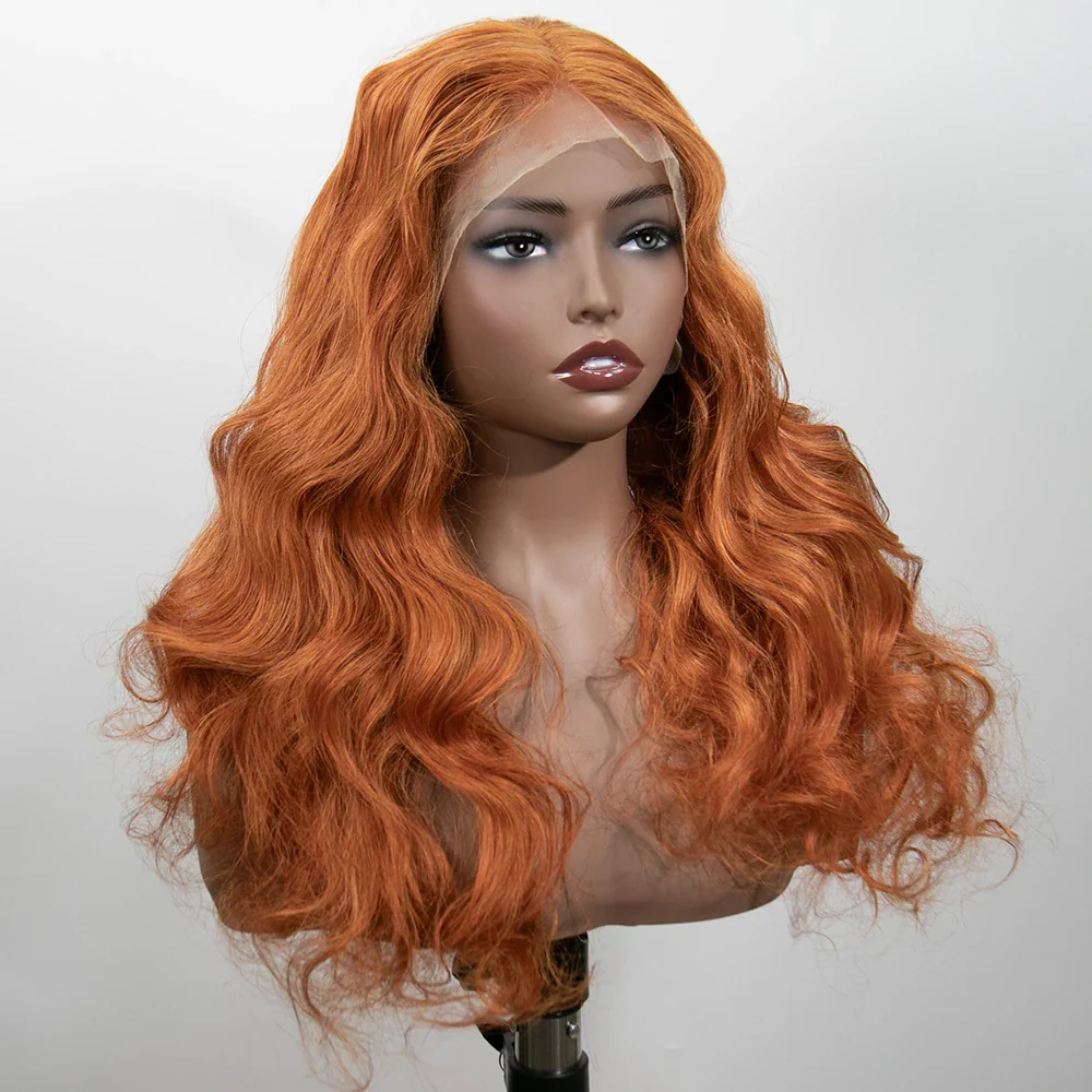 20 Inch 150% Density Orange Color Body Wave 13x4 Lace Front Wig for Sale Y250201 - Image 2