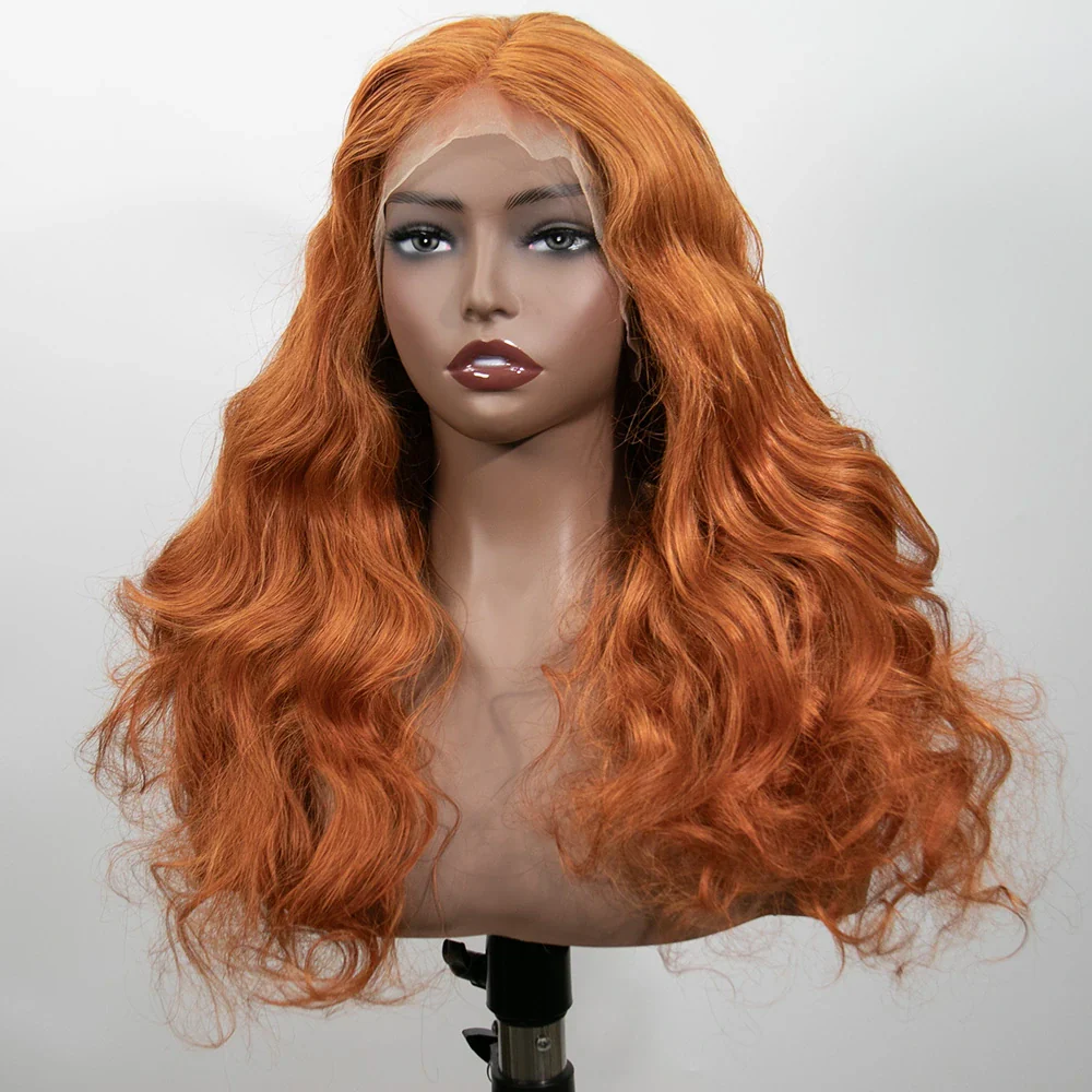 20 Inch 150% Density Orange Color Body Wave 13x4 Lace Front Wig for Sale Y250201 - Image 3
