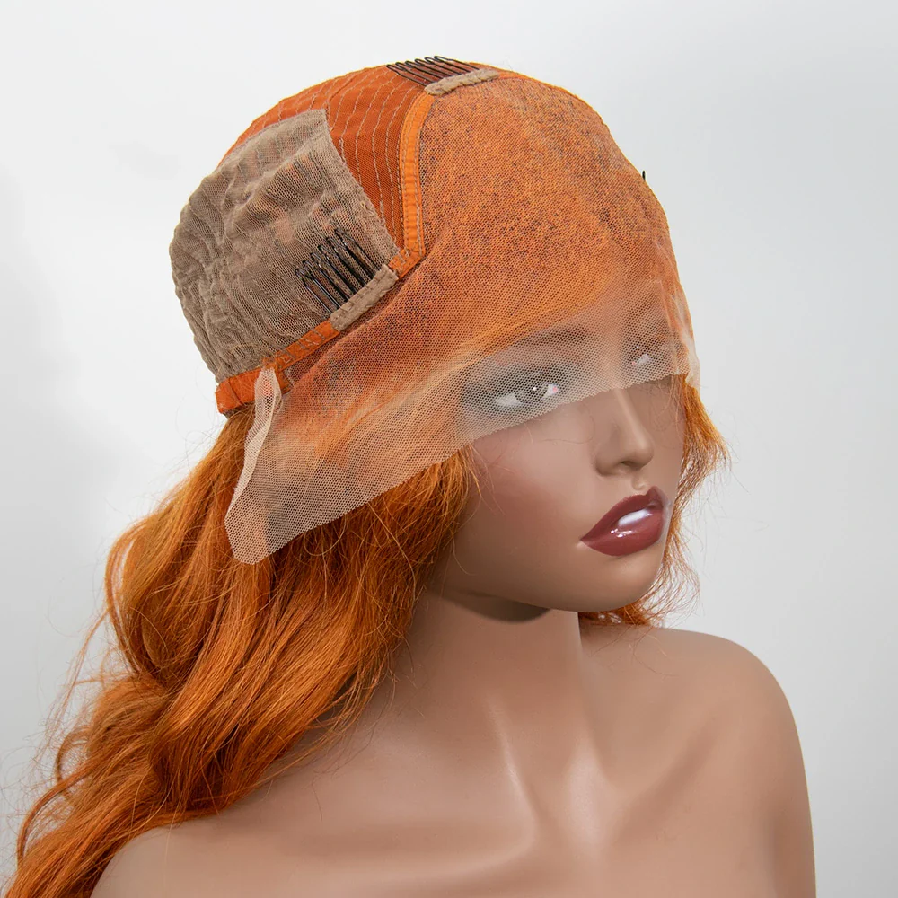 20 Inch 150% Density Orange Color Body Wave 13x4 Lace Front Wig for Sale Y250201 - Image 5