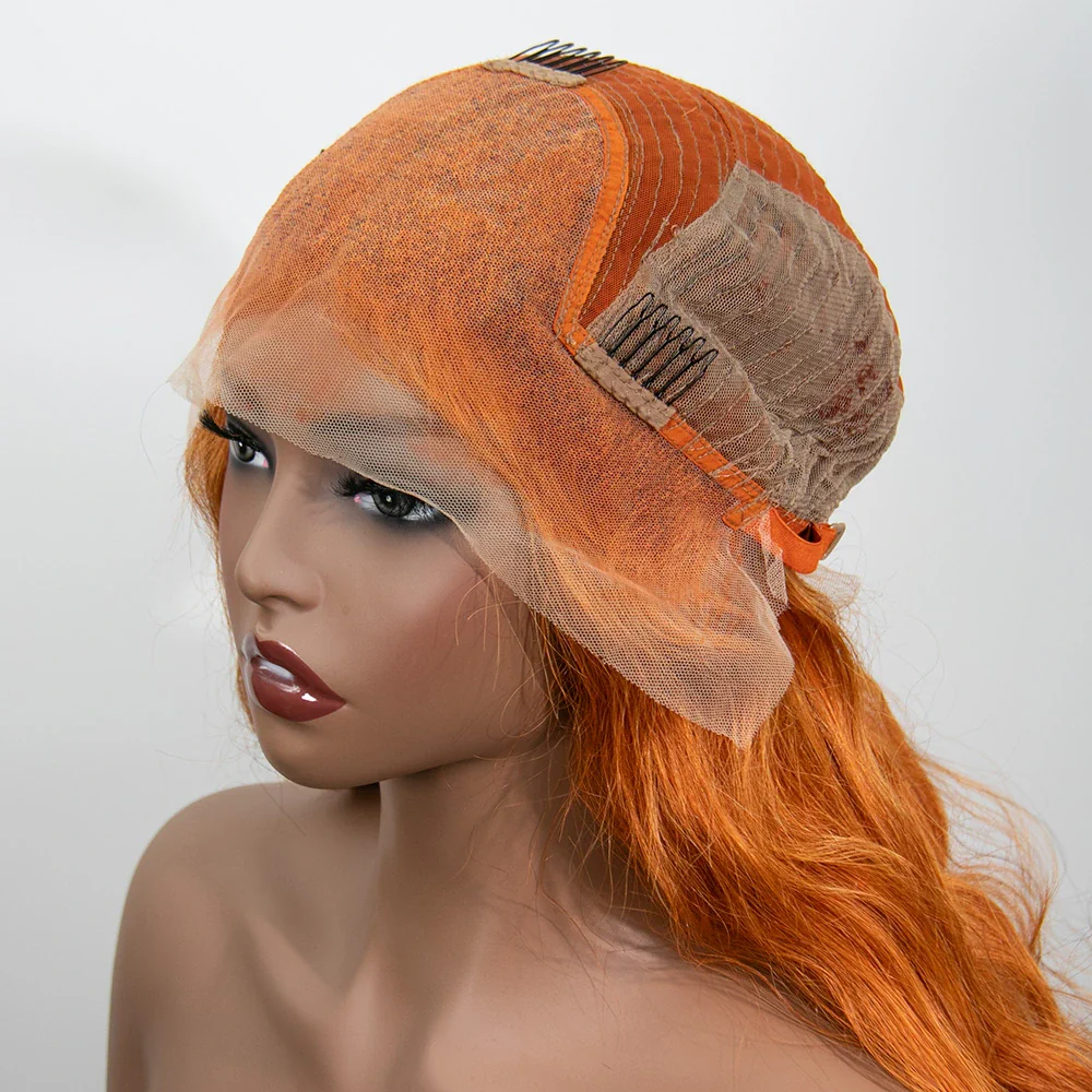 20 Inch 150% Density Orange Color Body Wave 13x4 Lace Front Wig for Sale Y250201 - Image 6