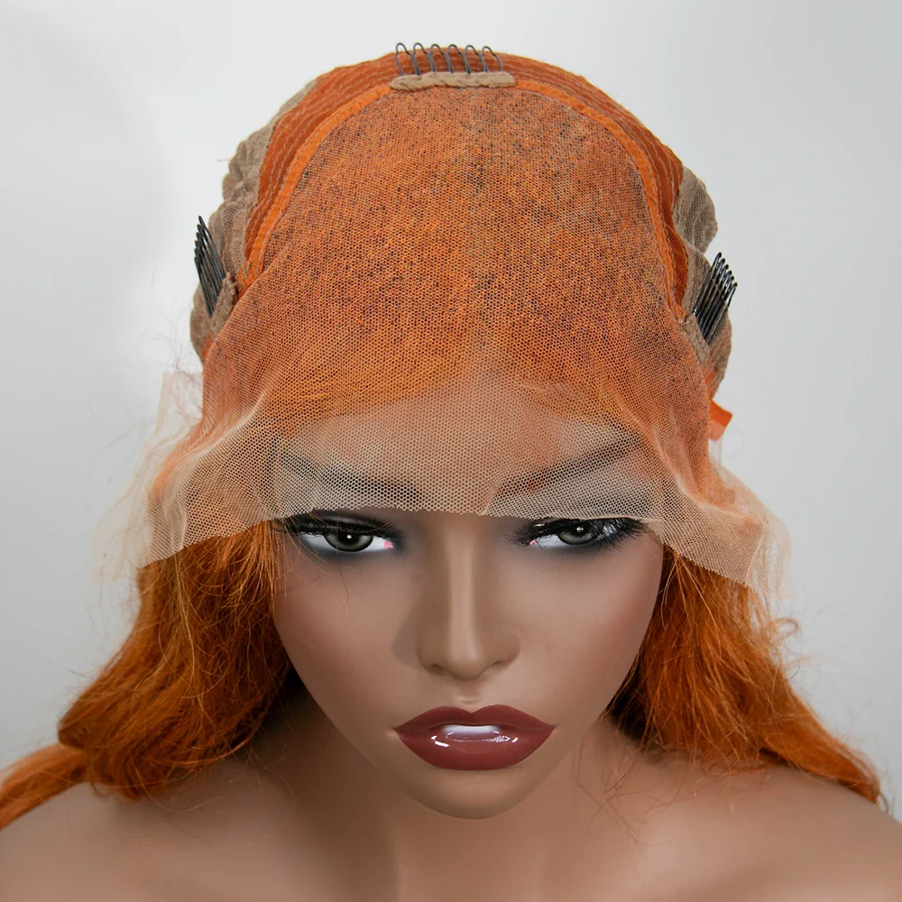 20 Inch 150% Density Orange Color Body Wave 13x4 Lace Front Wig for Sale Y250201 - Image 7