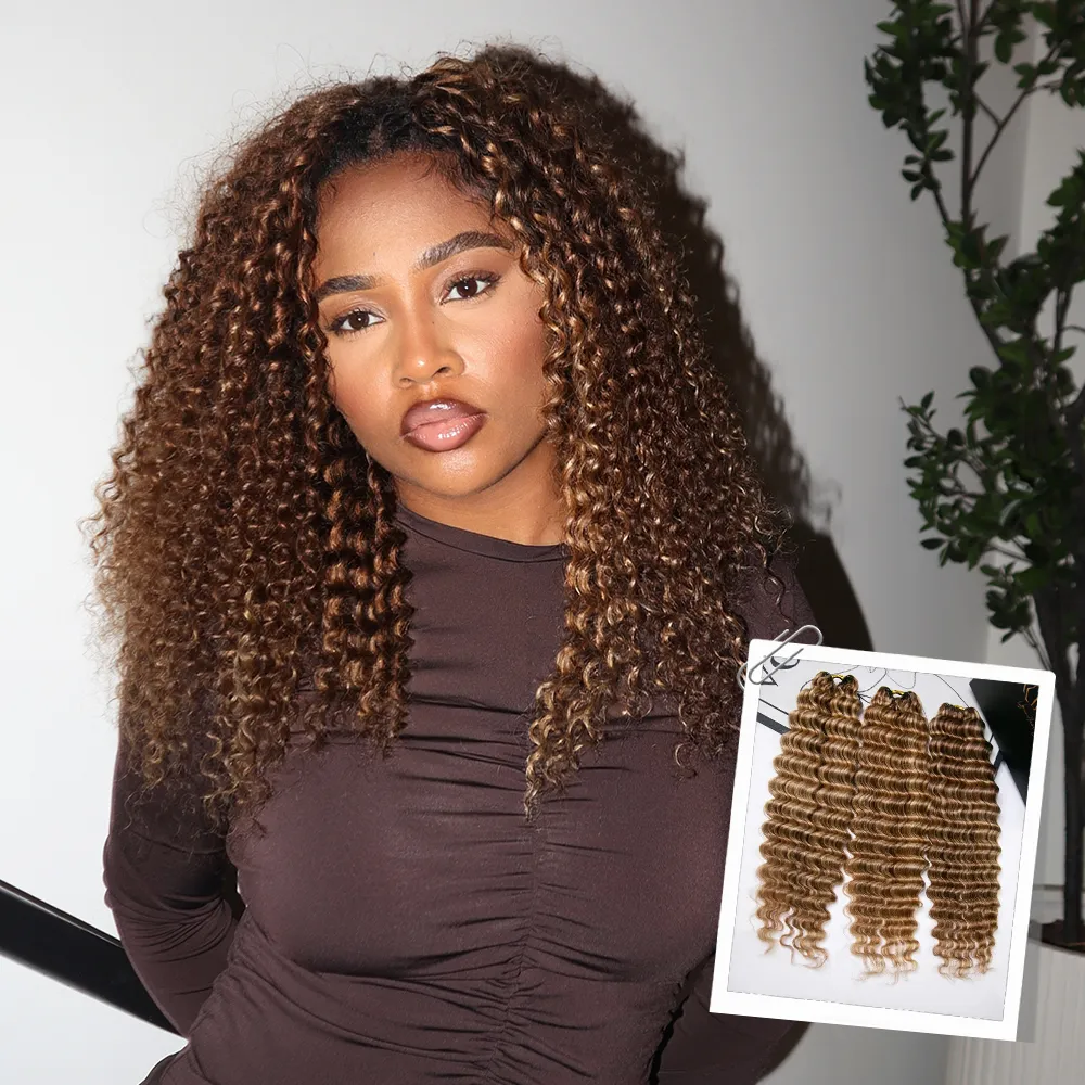 #27/30/613 Mix Color Blend Deep Wave Human Crochet Hair