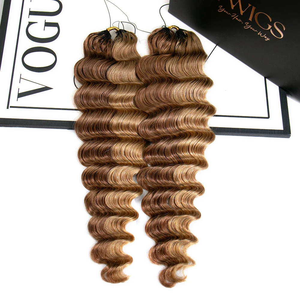 #27/30 Mix Color Blend Loose Deep Wave Feather Crochet Hair