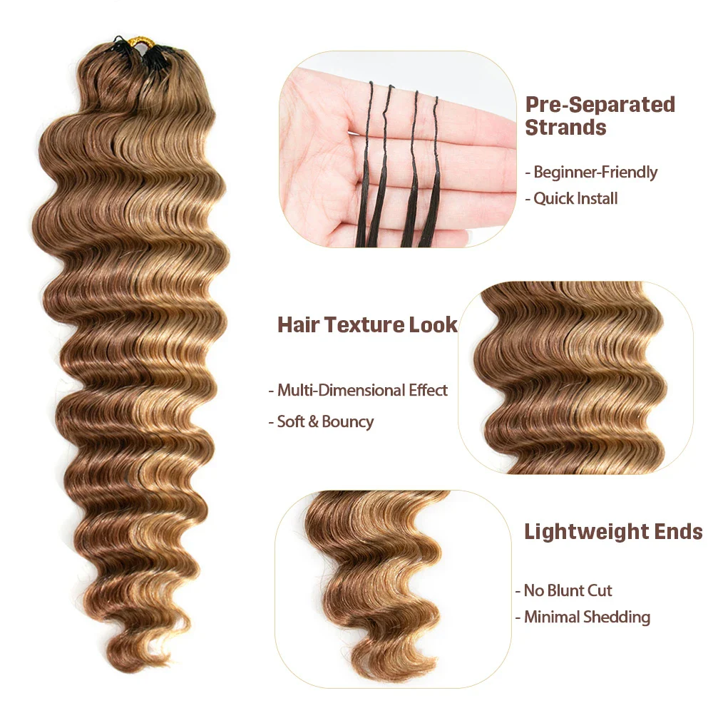 #27/30 Mix Color Blend Loose Deep Wave Feather Crochet Hair - Image 2