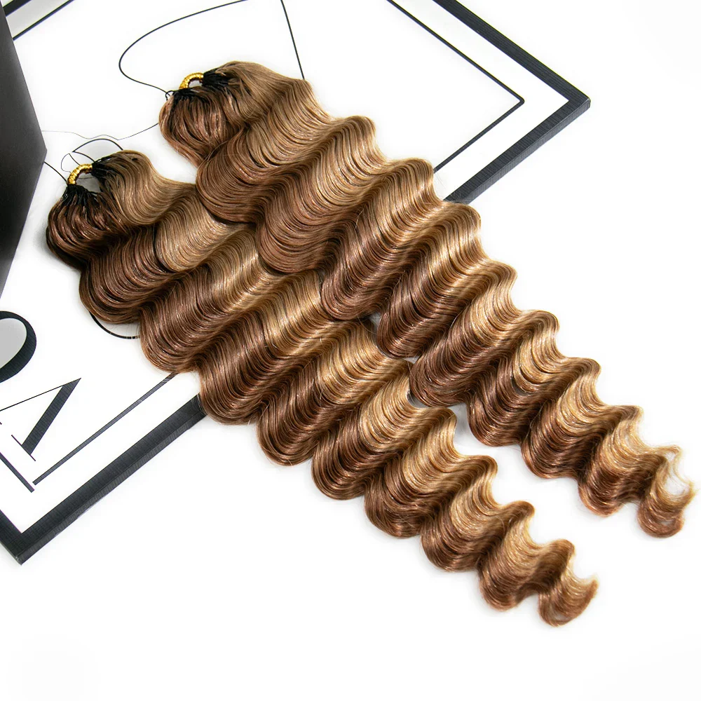 #27/30 Mix Color Blend Loose Deep Wave Feather Crochet Hair - Image 4