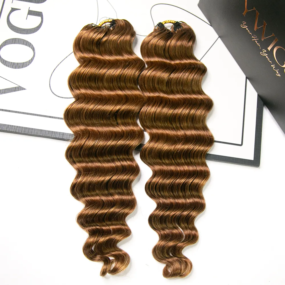 #30 Light Brown Loose Deep Wave Human Crochet Hair For Miracle Knot Braids - Image 2