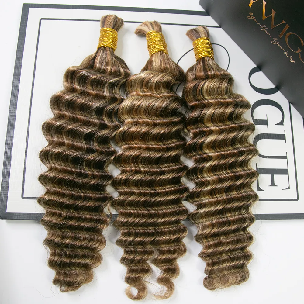 #4/27/30/613 Mix Color Blend Deep Wave Human Braiding Hair