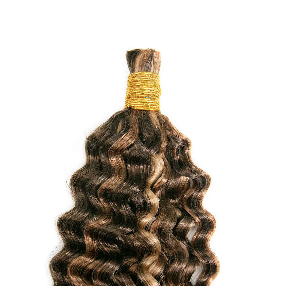 #4/#27/#30 Mix Color Blend Water Wave Bulk Human Braiding Hair - Image 4