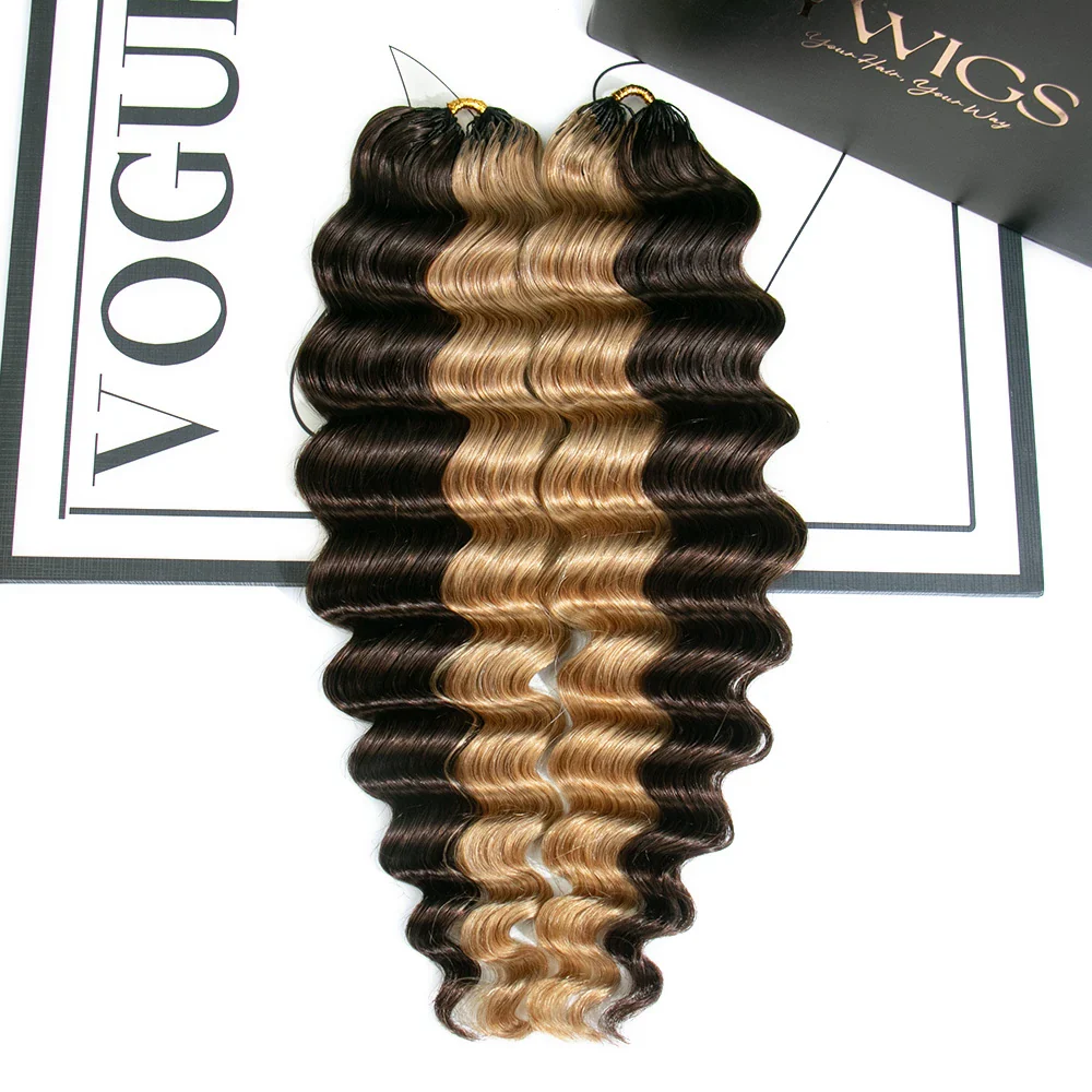 #4/#27 Mix Color Blend Loose Deep Wave Feather Crochet Human Hair