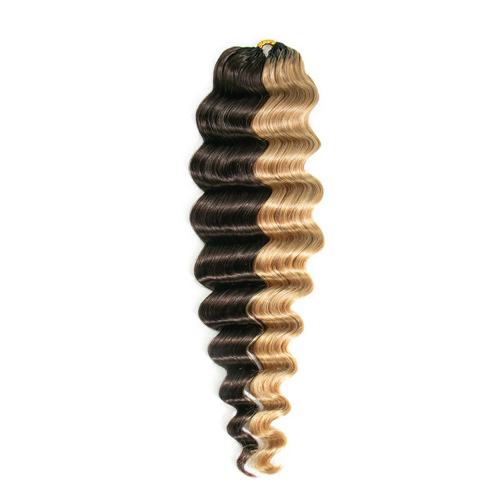 #4/#27 Mix Color Blend Loose Deep Wave Feather Crochet Human Hair - Image 3
