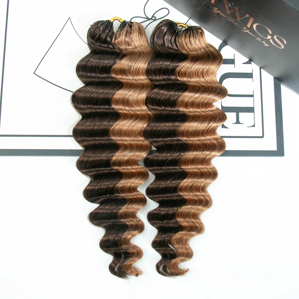 #4/#30 Mix Color Blend Loose Deep Wave Crochet Human Hair - Image 3