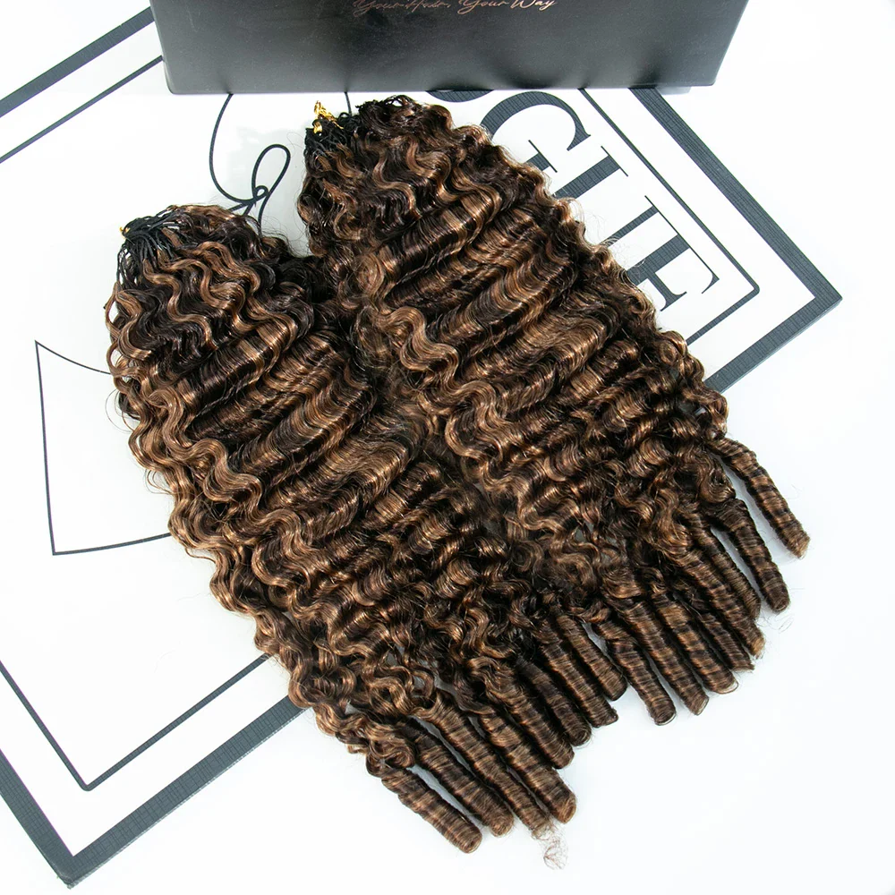 #4/#30 Mix Color Blend Water Curly Crochet Human Hair - Image 2
