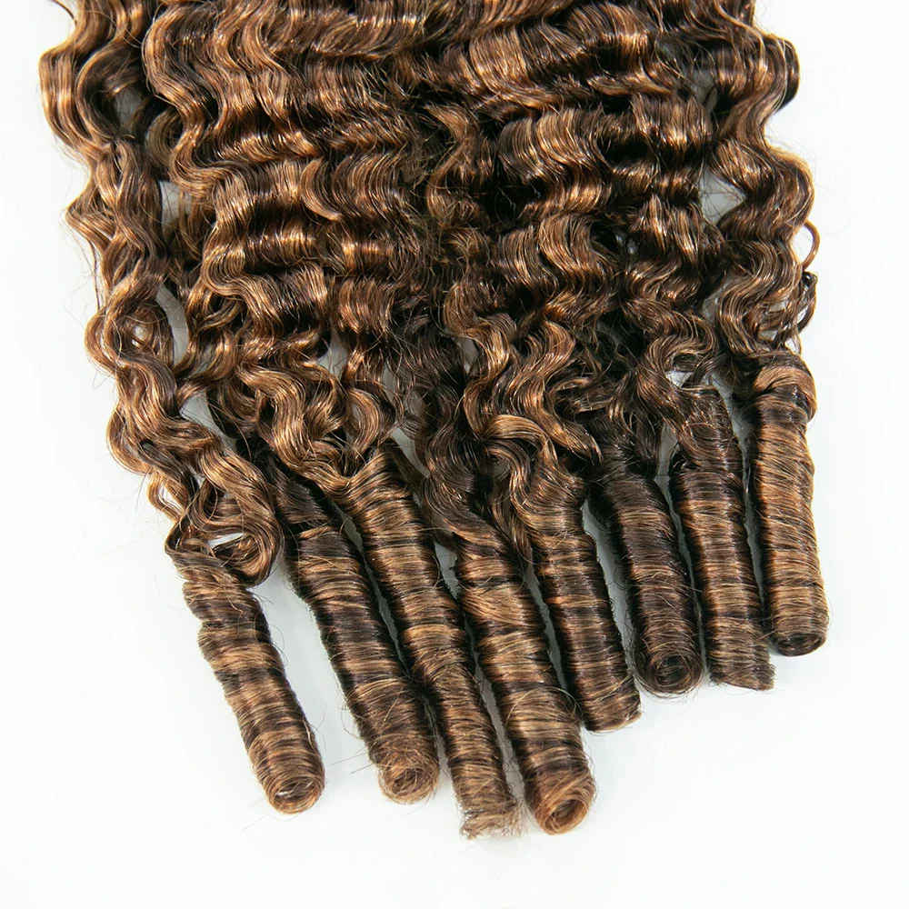 #4/#30 Mix Color Blend Water Curly Crochet Human Hair - Image 5