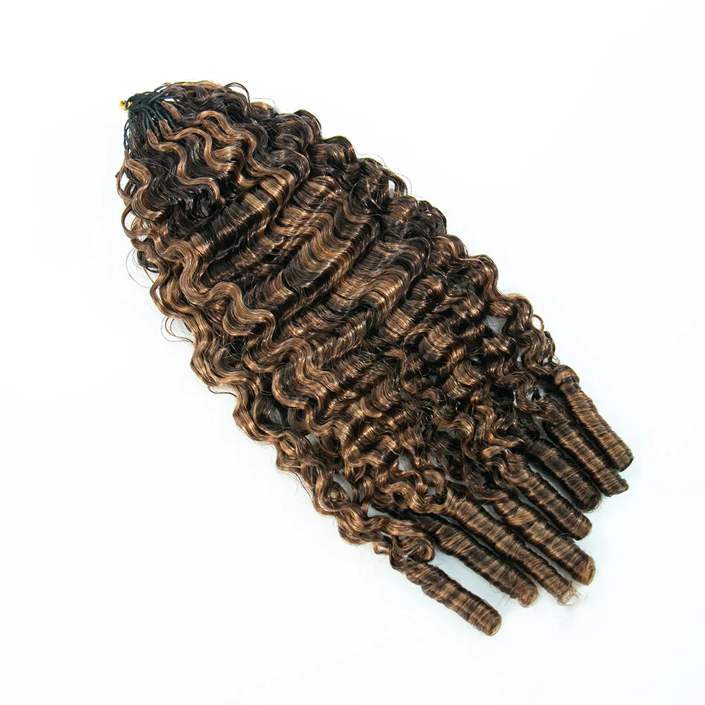 #4/#30 Mix Color Blend Water Curly Crochet Human Hair - Image 6