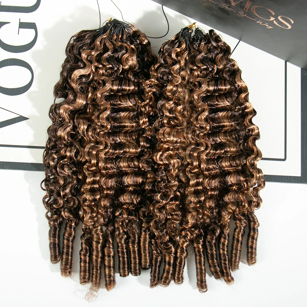 #4/#30 Mix Color Blend Water Curly Crochet Human Hair - Image 7