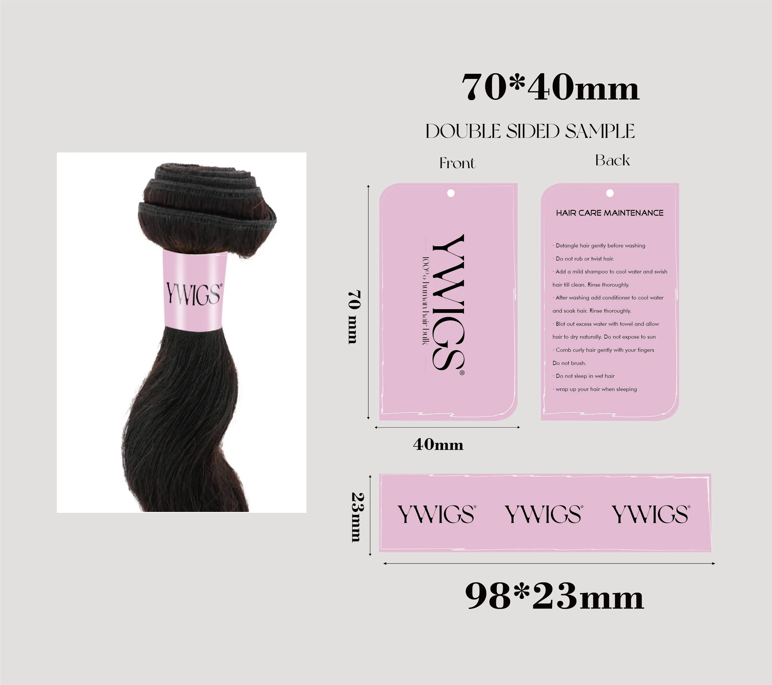 Custom Hair Bundle Tags and Wrap Labels