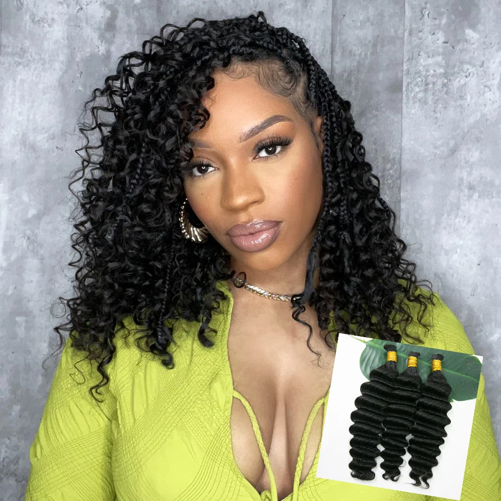 Deep Wave Bulk Hair Extensions for Braiding - Image 23