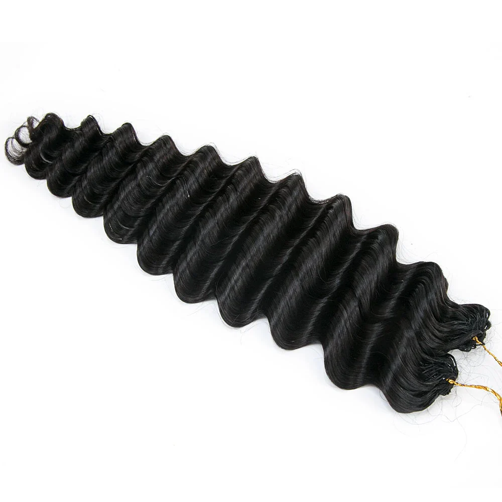 Deep Wave Human Crochet Hair with Extended Thread for Feed-In Braiding - Image 2