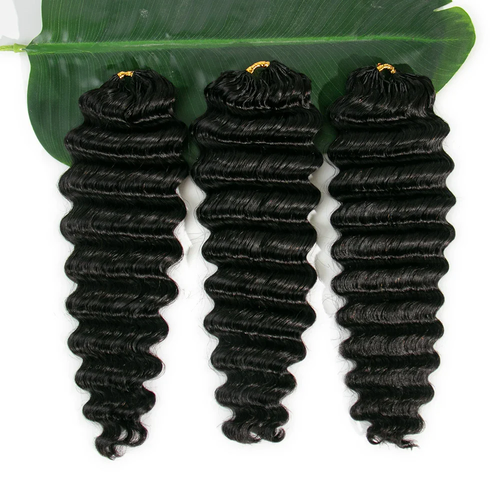 Deep Wave Human Crochet Hair with Extended Thread for Feed-In Braiding - Image 3