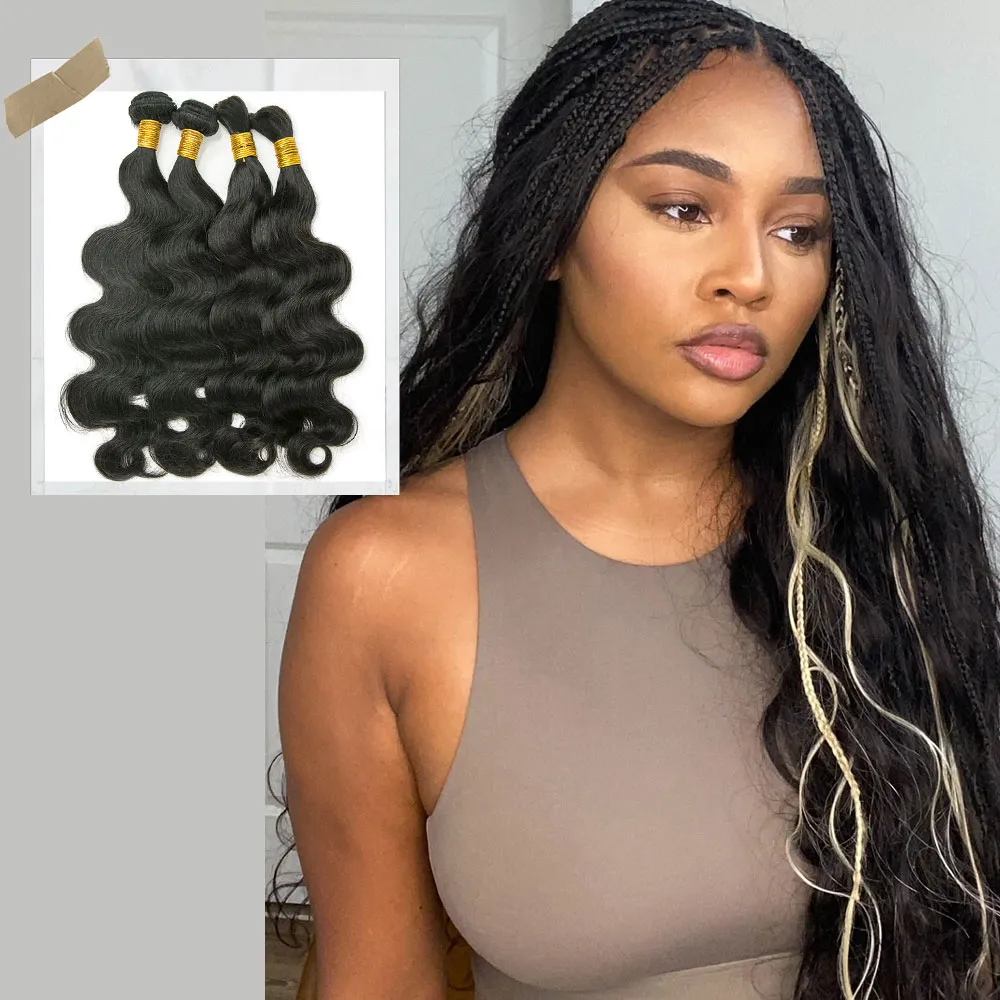 Half Braids Half Sew-In Deal Body Wave Natural Color