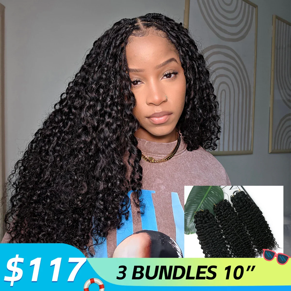Human Crochet Hair Water Wave For Miracle Knots