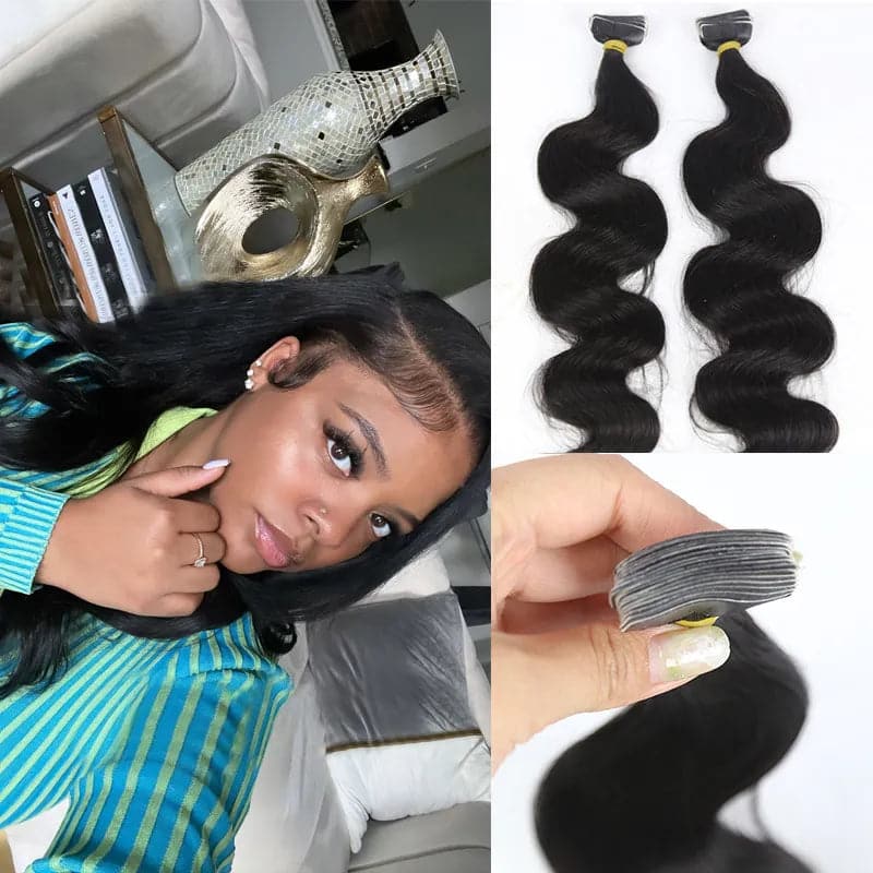 Body Wave Tape In Hair Extension