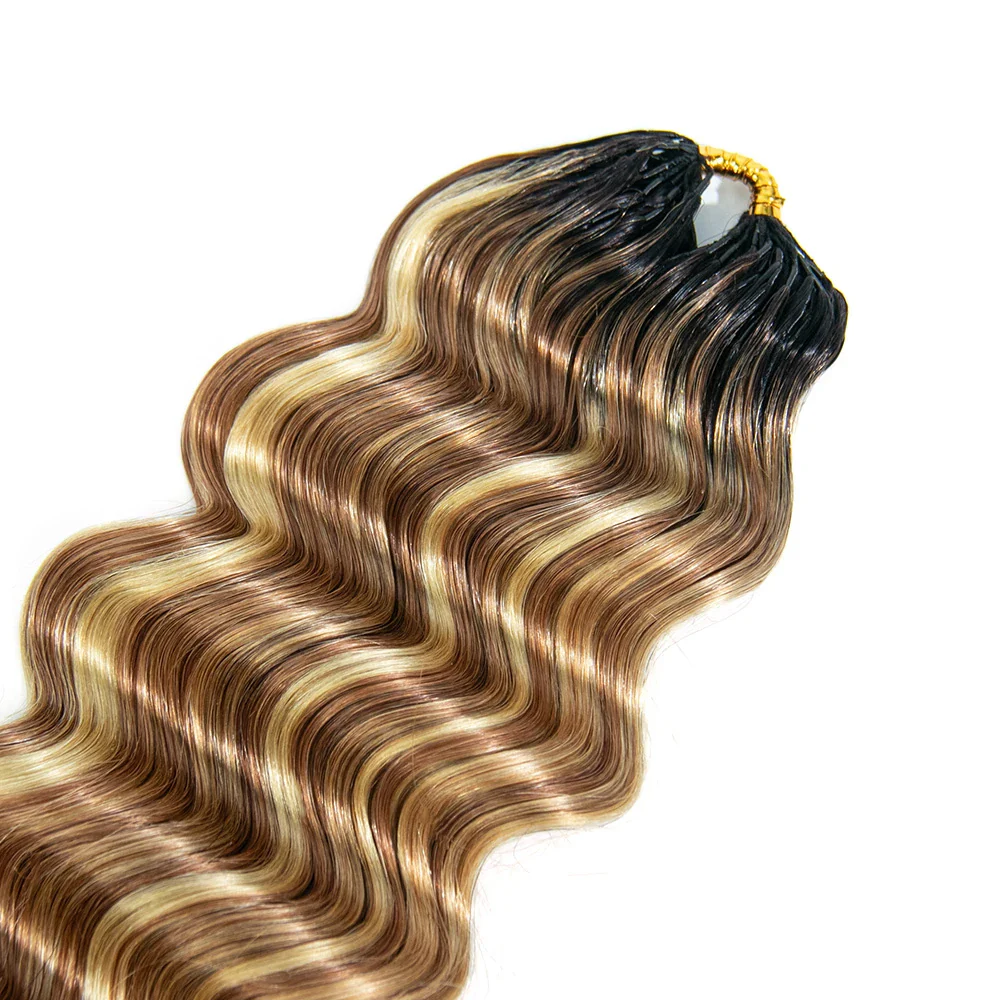#T1B/27/30/613 Ombre Blonde Loose Deep Wave Feather Crochet - Image 2