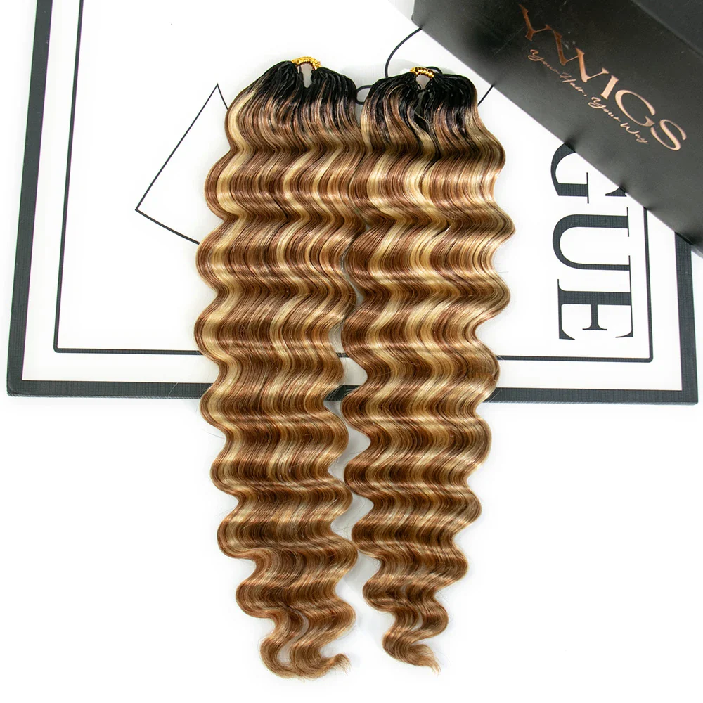 #T1B/27/30/613 Ombre Blonde Loose Deep Wave Feather Crochet - Image 3