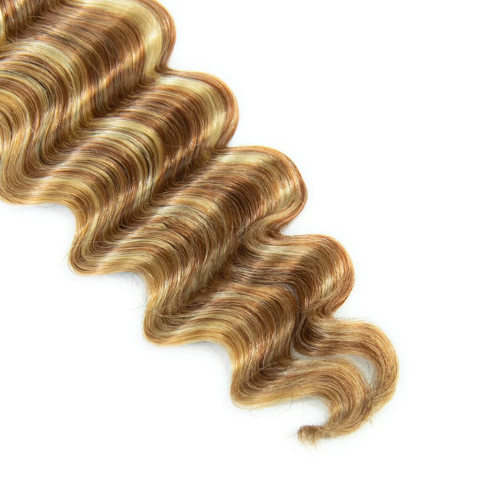 #T1B/27/30/613 Ombre Blonde Loose Deep Wave Feather Crochet - Image 4