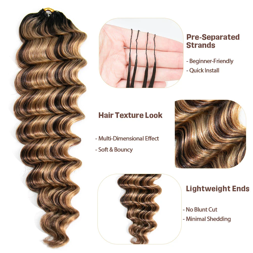 #T1B/4/27/30 Mix Blend Loose Deep Wave Crochet Human Hair - Image 2