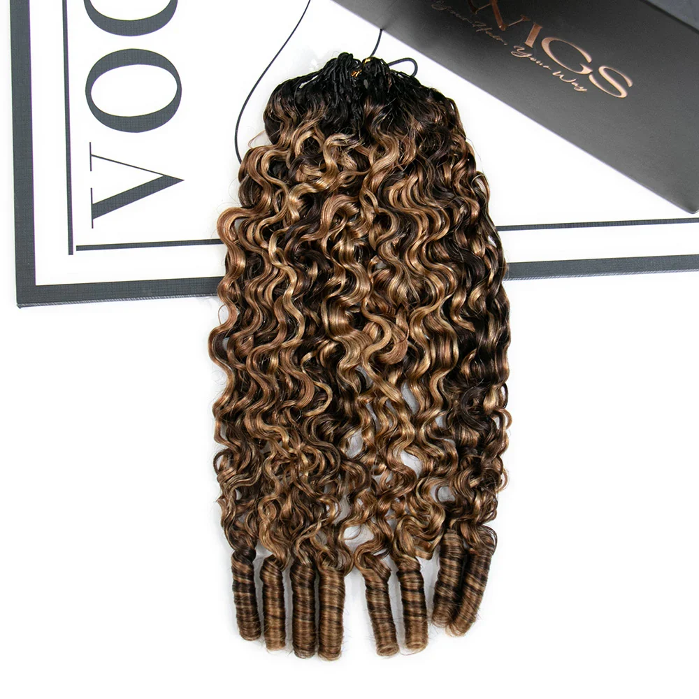 #T1B/4/27/30 Mix Blend Water Curly Crochet Human Hair - Image 2