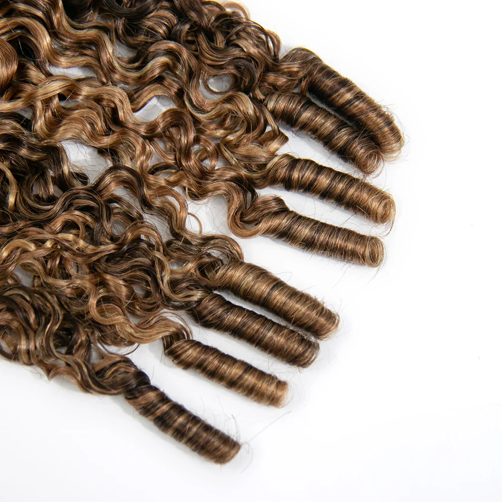 #T1B/4/27/30 Mix Blend Water Curly Crochet Human Hair - Image 4