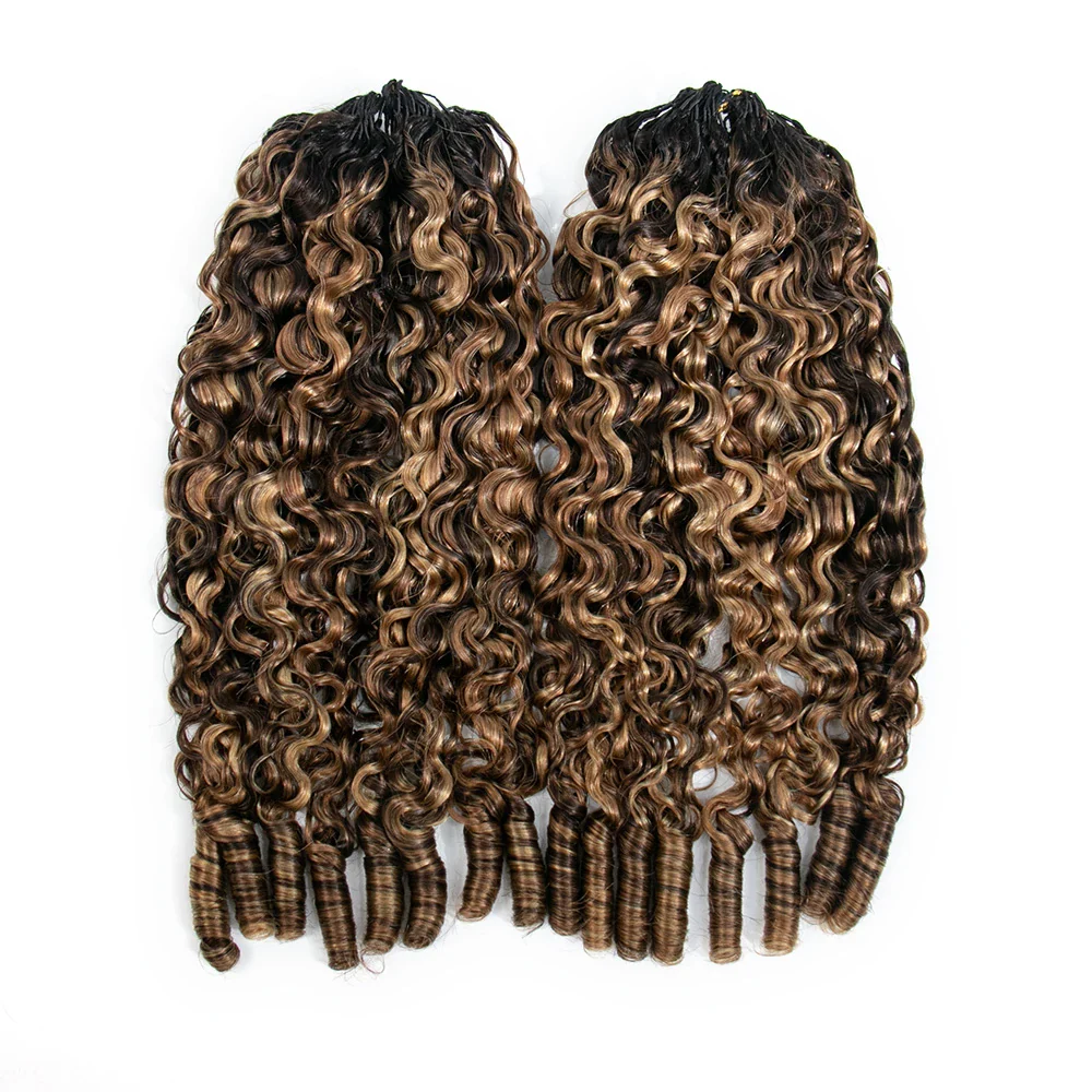 #T1B/4/27/30 Mix Blend Water Curly Crochet Human Hair - Image 6