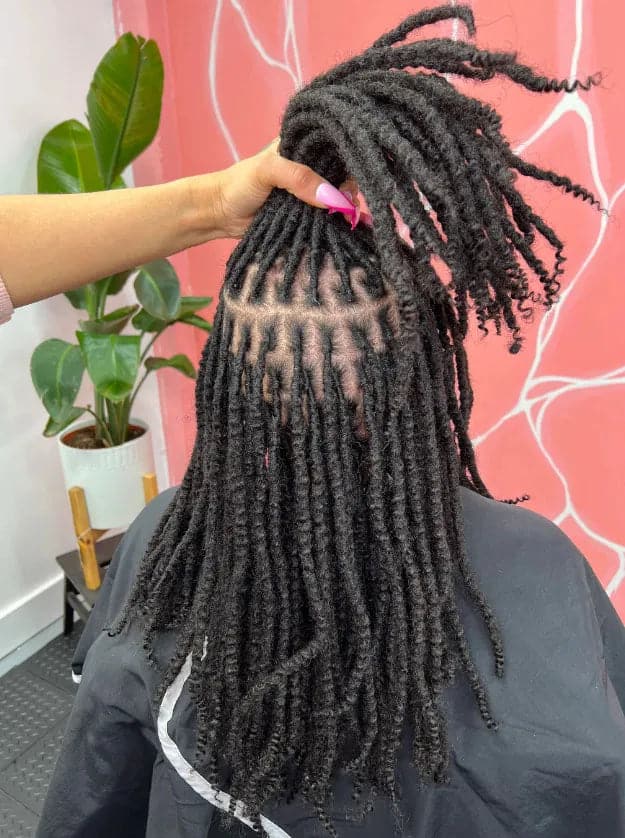 Textured Dreadlock Extensions Human Hair - Natural Black #1B - Image 2