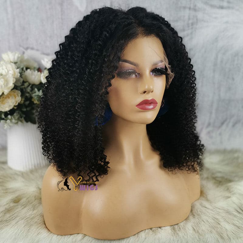 Undetectable Skin Melt Clear Lace Jerry Curly Brazilian 13 x 6 Lace Front Wig LFC06 - Image 2