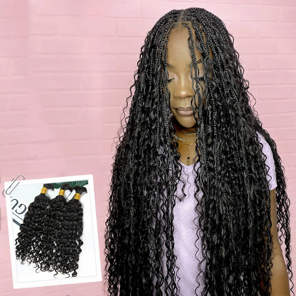 Water Wave Bulk Hair Extensions for Boho Knotless Braiding - Image 20