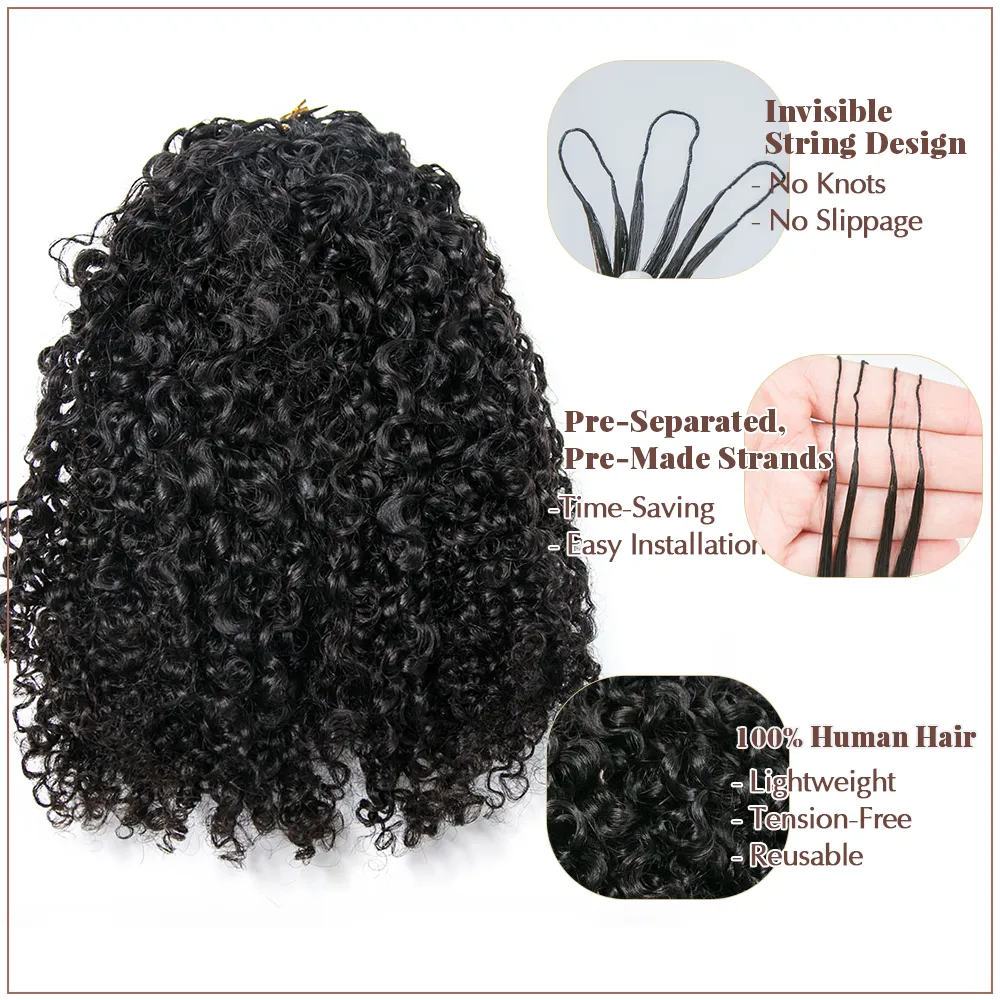 Wholesale - Natural Black Crochet Hair Extensions Human Hair (50 Strands Per Bundle) - Image 14