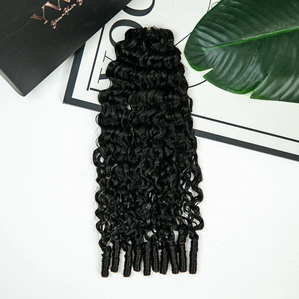 Wholesale - Natural Black Crochet Hair Extensions Human Hair (50 Strands Per Bundle) - Image 3