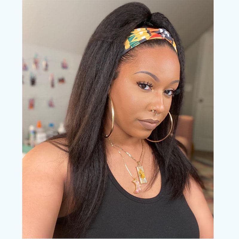 Wholesale - Human Hair Headband Wig Natural Color