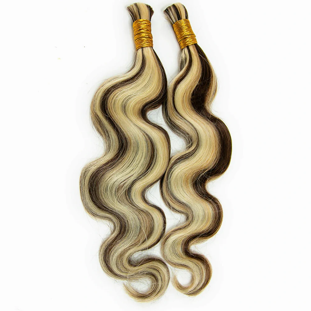 #4/#27/#613 Mix Color Blend Body Wave Bulk Human Braiding Hair - Image 3